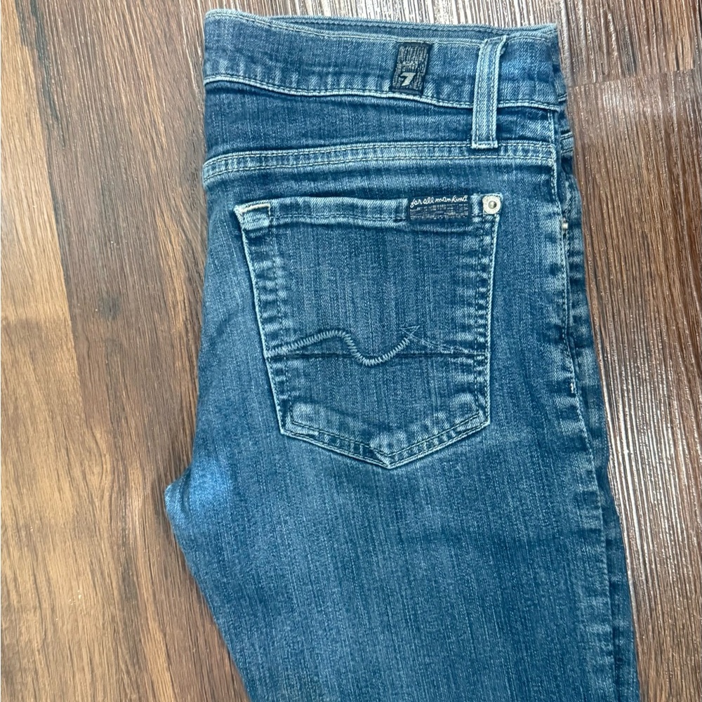 7 For All Mankind Women's Classic Blue Straight Leg Jeans